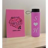 Bk Gift Sevgiliye Özel Isimli Pembe Defter ve Cam Matara Hediye Seti-12, Sevgiliye Hediye, Sevgililer Günü, Yeni iş hediyesi