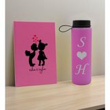 Bk Gift Sevgiliye Özel Isimli Pembe Defter ve Cam Matara Hediye Seti-16, Sevgiliye Hediye, Sevgililer Günü, Yeni iş hediyesi