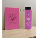 Bk Gift Sevgiliye Özel Isimli Pembe Defter ve Cam Matara Hediye Seti-6, Sevgiliye Hediye, Sevgililer Günü, Yeni iş hediyesi