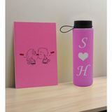Bk Gift Sevgiliye Özel Isimli Pembe Defter ve Cam Matara Hediye Seti-8, Sevgiliye Hediye, Sevgililer Günü, Yeni iş hediyesi
