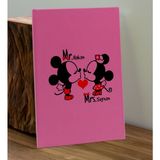 Bk Gift Sevgiliye Özel İsimli Pembe Defter ve Fuşya Cam Matara