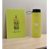 Bk Gift Sevgiliye Özel Isimli Sarı Defter ve Cam Matara Hediye Seti-7