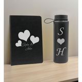 Bk Gift Sevgiliye Özel Isimli Siyah Defter ve Cam Matara Hediye Seti-1, Sevgiliye Hediye, Sevgililer Günü, Yeni iş hediyesi