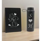 Bk Gift Sevgiliye Özel Isimli Siyah Defter ve Cam Matara Hediye Seti-4, Sevgiliye Hediye, Sevgililer Günü, Yeni iş hediyesi