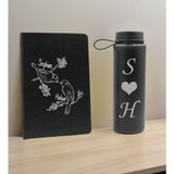Bk Gift Sevgiliye Özel Isimli Siyah Defter ve Cam Matara Hediye Seti-6, Sevgiliye Hediye, Sevgililer Günü, Yeni iş hediyesi
