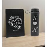 Bk Gift Sevgiliye Özel Isimli Siyah Defter ve Cam Matara Hediye Seti-7, Sevgiliye Hediye, Sevgililer Günü, Yeni iş hediyesi