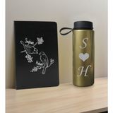 Bk Gift Sevgiliye Özel İsimli Siyah Defter ve Gold Cam Matara Hediye Seti 6 Sevgiliye Hediye Sevgililer Günü Yeni Iş Hediyesi