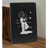 Bk Gift Sevgiliye Özel Isimli Siyah Defter ve Kırmızı Cam Matara Hediye Seti-5, Sevgiliye Hediye, Sevgililer Günü, Yeni iş hediyesi