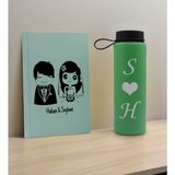 Bk Gift Sevgiliye Özel Isimli Su Yeşili Defter ve Yeşil Cam Matara Hediye Seti-1, Sevgiliye Hediye, Sevgililer Günü, Yeni Iş Hediyesi