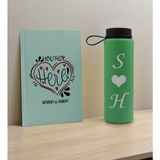 Bk Gift Sevgiliye Özel Isimli Su Yeşili Defter ve Yeşil Cam Matara Hediye Seti-12, Sevgiliye Hediye, Sevgililer Günü, Yeni Iş Hediyesi
