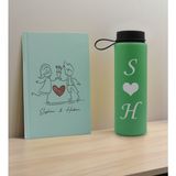 Bk Gift Sevgiliye Özel Isimli Su Yeşili Defter ve Yeşil Cam Matara Hediye Seti-6, Sevgiliye Hediye, Sevgililer Günü, Yeni Iş Hediyesi