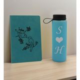 Bk Gift Sevgiliye Özel Isimli Turkuaz Defter ve Cam Matara Hediye Seti-11, Sevgiliye Hediye, Sevgililer Günü, Yeni Iş Hediyesi
