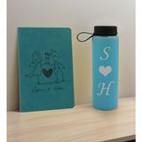 Bk Gift Sevgiliye Özel Isimli Turkuaz Defter ve Cam Matara Seti 6