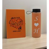 Bk Gift Sevgiliye Özel Isimli Turuncu Defter ve Somon Cam Matara Hediye Seti-12, Sevgiliye Hediye, Sevgililer Günü, Yeni Iş Hediyesi
