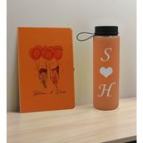 Bk Gift Sevgiliye Özel Isimli Turuncu Defter ve Somon Cam Matara Hediye Seti-2, Sevgiliye Hediye, Sevgililer Günü, Yeni Iş Hediyesi