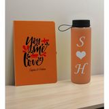 Bk Gift Sevgiliye Özel Isimli Turuncu Defter ve Somon Cam Matara Seti 15