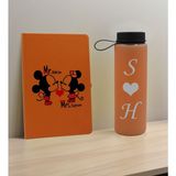 Bk Gift Sevgiliye Özel Isimli Turuncu Defter ve Somon Cam Matara Seti 5