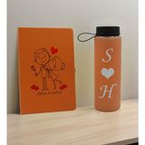 Bk Gift Sevgiliye Özel Isimli Turuncu Defter ve Somon Cam Matara Seti 9