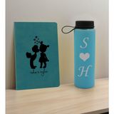 Bk Gift Sevgiliye Özel IsimliTurkuaz Defter ve Cam Matara Hediye Seti 16 Sevgiliye Hediye Sevgililer Günü Yeni Iş Hediyesi