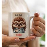 BK Gift Sevimli Çizim Önce Kahve Tasarımlı Beyaz Kupa-7, Arkadaşa Hediye, Sevgiliye Hediye