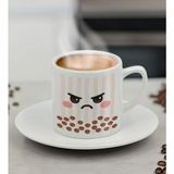Bk Gift Sevimli Yüz Tasarımlı Mini Seramik Türk Kahvesi Fincanı, Renkli Eğlenceli Kahve Fincanı-9 - 001-Renkli - 100 ml