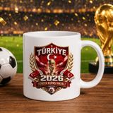 Bk Gift Türkiye Taraftar Temalı Dünya Futbol Kupası Tasarımlı Beyaz Kupa Bardak-5 Tek Yürek Milli Takım Ruhu - 1 Adet