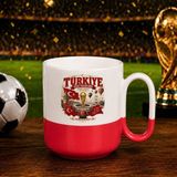 Bk Gift Türkiye Taraftar Temalı Dünya Futbol Kupası Tasarımlı Kırmızı Joyful Kupa Bardak-1 Tek Yürek Milli Takım Ruhu - 1 Adet