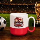 Bk Gift Türkiye Taraftar Temalı Dünya Futbol Kupası Tasarımlı Kırmızı Joyful Kupa Bardak-4 Tek Yürek Milli Takım Ruhu - 1 Adet