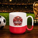 Bk Gift Türkiye Taraftar Temalı Dünya Futbol Kupası Tasarımlı Kırmızı Joyful Kupa Bardak-6 Tek Yürek Milli Takım Ruhu - 1 Adet