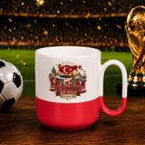 Bk Gift Türkiye Taraftar Temalı Dünya Futbol Kupası Tasarımlı Kırmızı Joyful Kupa Bardak-7 Tek Yürek Milli Takım Ruhu - 1 Adet
