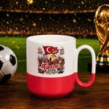 Bk Gift Türkiye Taraftar Temalı Dünya Futbol Kupası Tasarımlı Kırmızı Joyful Kupa Bardak-8 Tek Yürek Milli Takım Ruhu - 1 Adet