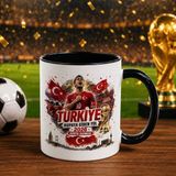 Bk Gift Türkiye Taraftar Temalı Dünya Futbol Kupası Tasarımlı Siyah Kupa Bardak-3 Tek Yürek Milli Takım Ruhu - 1 Adet
