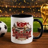 Bk Gift Türkiye Taraftar Temalı Dünya Futbol Kupası Tasarımlı Siyah Kupa Bardak-7 Tek Yürek Milli Takım Ruhu - 1 Adet