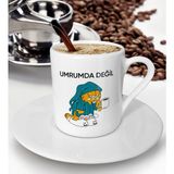 Bk Gift Umrumda Değil Tasarımlı Türk Kahvesi Fincanı - Model 1 - Beyaz