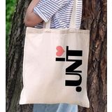 BK Gift Unt Tasarımlı Kanvas Bez Çanta, Baskılı Omuz Çantası, Alışveriş Çantası, Plaj Çantası, Arkadaşa Hediye-1