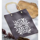 Bk Gift Yaz Temalı Antrasit Halat Saplı Kumaş Plaj Çantası -1 Baskılı Omuz Çantası