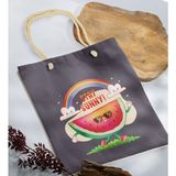 Bk Gift Yaz Temalı Antrasit Halat Saplı Kumaş Plaj Çantası -18 Baskılı Omuz Çantası