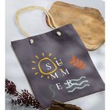 Bk Gift Yaz Temalı Antrasit Halat Saplı Kumaş Plaj Çantası -20 Baskılı Omuz Çantası