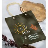 Bk Gift Yaz Temalı Haki Halat Saplı Kumaş Plaj Çantası -20 Baskılı Omuz Çantası