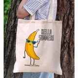 Bk Gift Yaz Temalı Kanvas Bez Plaj Çantası -11 Baskılı Omuz Çantası
