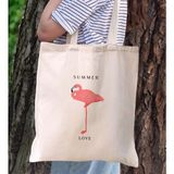 Bk Gift Yaz Temalı Kanvas Bez Plaj Çantası -17 Baskılı Omuz Çantası