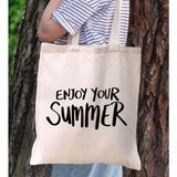 Bk Gift Yaz Temalı Kanvas Bez Plaj Çantası -6 Baskılı Omuz Çantası