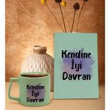 Bk Gift Yeşil Sert Kapaklı Defter ve Middle Kupa Seti, Arkadaşa Hediye, Yeni Iş Hediyesi, Doğum Günü Hediyesi-19