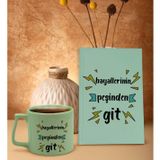 Bk Gift Yeşil Sert Kapaklı Defter ve Middle Kupa Seti, Arkadaşa Hediye, Yeni Iş Hediyesi, Doğum Günü Hediyesi-21