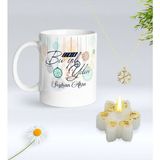 BK Gift Yılbaşı Hediyesi Bk Gift Kişiye Özel Yeni Yıl Tasarımlı Beyaz Kupa Bardak, Kar Tanesi Kolye ve Kar Tanesi Mum Hediye Seti-10, Sevgiliye Hediye, Arkadaşa Hediye