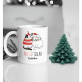 BK Gift Yılbaşı Hediyesi Bk Gift Kişiye Özel Yeni Yıl Tasarımlı Beyaz Kupa Bardak ve Kokulu Çam Ağacı Mum Hediye Seti-5, Sevgiliye Hediye, Arkadaşa Hediye