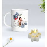 BK Gift Yılbaşı Hediyesi Bk Gift Kişiye Özel Yeni Yıl Tasarımlı Beyaz Kupa Bardak ve Kokulu Kar Tanesi Mum Hediye Seti-1, Sevgiliye Hediye, Arkadaşa Hediye