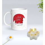 BK Gift Yılbaşı Hediyesi Bk Gift Kişiye Özel Yeni Yıl Tasarımlı Beyaz Kupa Bardak ve Kokulu Kar Tanesi Mum Hediye Seti-4, Sevgiliye Hediye, Arkadaşa Hediye