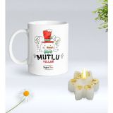 BK Gift Yılbaşı Hediyesi Bk Gift Kişiye Özel Yeni Yıl Tasarımlı Beyaz Kupa Bardak ve Kokulu Kar Tanesi Mum Hediye Seti-5, Sevgiliye Hediye, Arkadaşa Hediye