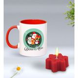 BK Gift Yılbaşı Hediyesi Bk Gift Kişiye Özel Yeni Yıl Tasarımlı Kırmızı Kupa Bardak ve Kırmızı Kar Tanesi Kokulu Mum Hediye Seti-3, Sevgiliye, Arkadaşa Hediye